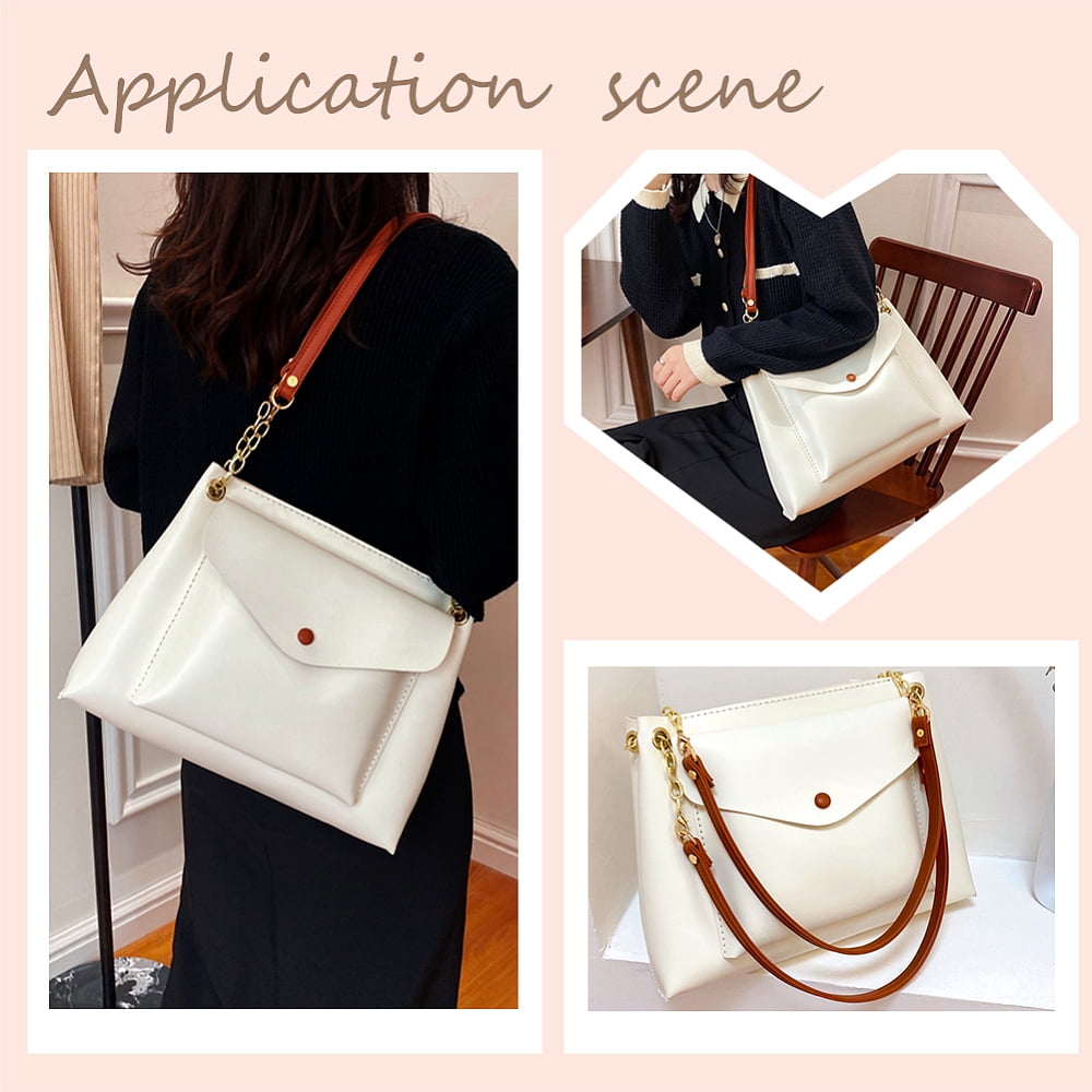 DIY PU Leather Bag Making Kit White Large Tote Bag Making Kit DIY PU Leather Shoulder Bag DIY Sewing kit with Bag Sewing Kit