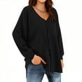 thumbnail image 2 of DDAPJ pyju Women Waffle Knit Cardigan Sweaters Fall Fashion Long Sleeve Open Front Button Down Cardigans Trendy Casual Outerwear Jacket Black S, 2 of 9