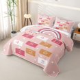 thumbnail image 3 of Manfei Hopscotch Number Twin Quilt Set, Rainbow Cloud Twin Coverlet Set, Pink, 2 Pieces, 1 Bedspread and 1 Pillowcase, 3 of 7