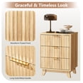 thumbnail image 3 of Ktaxon Fluted Nightstand with Charging Station, End Table Wooden Bedside Table Large Capacity Easy to Assemble, 3 of 10