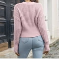 thumbnail image 5 of Frostluinai V Neck Sweaters for Women Long Sleeve Hollow Out Tunic Sweaters Solid Color Sexy Pullover Holiday Sweaters Comzy Pullover Tops, 5 of 5