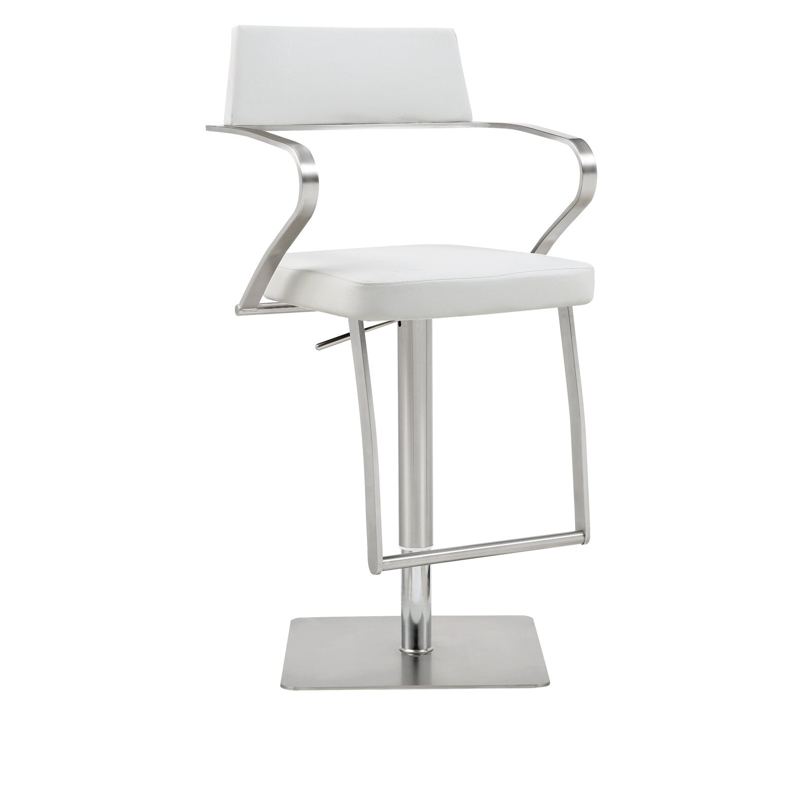 Harwich Adjustable Height Swivel Bar Stool, Seat Material Upholstered