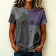 thumbnail image 2 of Trgacdwlo Womens Halloween Shirts Vintage Halloween Graphic Fall Womens Raglan Short Sleeve Blouses Novelty Funny Ghost Print Tunic Shirts for Women, 2 of 7