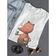 thumbnail image 3 of Funny Fox Eating Ice Cream T-Shirt Women -Image by Shutterstock, Female x-Large, 3 of 4