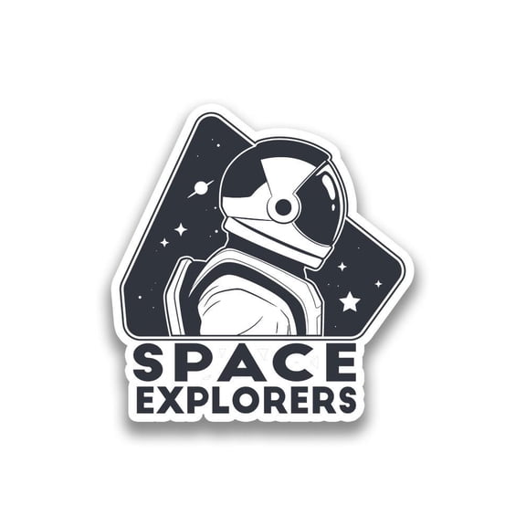 Space Explorers Sticker -Smartprints Designs, Vinyl Sticker