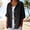 Black, variant on Blouses for Women 3/4 Sleeve V Neck Wash Cotton Blouses Business Casual Tops Zip Front V Neck Work Shirts Loose Fit Tunic Tops Hot Pink,S