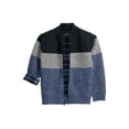 thumbnail image 3 of X RAY Jeans Boy's Full Zip Mock Neck Sweater With Fleece Lining, Navy/Dark Blue Marbled, M, 3 of 5