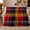 Scottish Plaid, variant on Green Tartan With Red And Cream Crossbars, Cozy Flannel Blanket with Traditional Tartan Plaid Print, Housewarming Gift for Traditional Plaid Enthusiasts, Home Decor for Bedroom and Living Room
