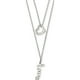 925 Sterling Silver Poli LOVE with Heart 2-Strand Collier – image 1 sur 2