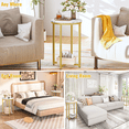 thumbnail image 7 of Baxluxe Round End Table Set of 2, Faux Marble Golden Side Table with Metal Base, Living Room Small Coffee Table Nightstand Bedside Table, 2 Pieces Sofa End Table for Living Room, Bedroom, Gold, 7 of 7