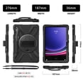 thumbnail image 3 of For Samsung Galaxy Tab S10 Lite/S10 FE/S9 FE/S9 Case 10.9 inch SM-X406/SM-X520/SM-X510/SM-X710, 360 Hand Strap, Shoulder Strap, Kickstand, Rugged Drop Protection, Black, 3 of 7