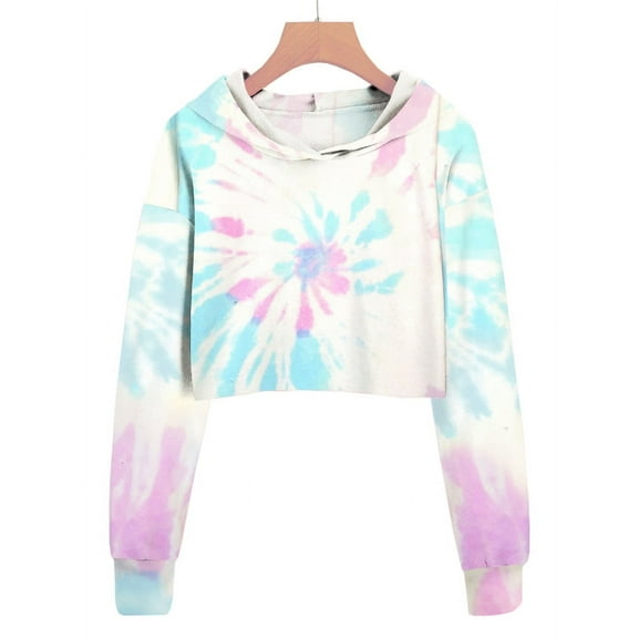 Langwyqu Kids Crop Tops Girls Hoodies Cute Long Sleeve Sweatshirts