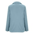 thumbnail image 6 of Horkkom Blazers for Women Work Business Casual Outfits Long Sleeve Solid Color Button Jackets Blue L, 6 of 7
