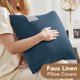 thumbnail image 2 of Deconovo Pack of 2 Lino Pillow Covers with Leather Label, Soft Bohemio Farmhouse Pillowcase for Couch Sofa Decor, 12x20 Inch, Navy Blue, 2 of 8