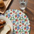 thumbnail image 3 of Strawberry Round 13 Inch Placemats Set of 6, Summer Botanical Blue Spring Floral HeatResistant Non Slip Place Mats for Dining Table, Wipeable Braided Kitchen Table Mats for Housewarming, 3 of 9