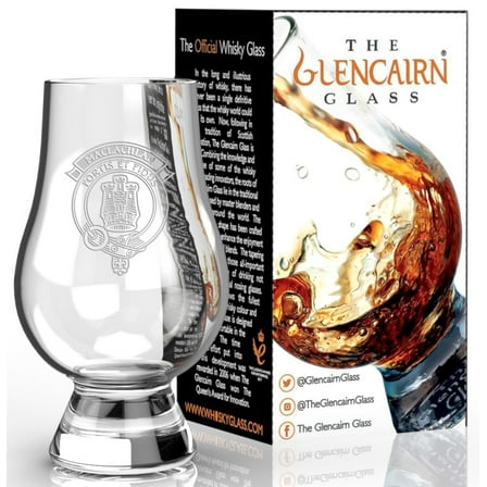 GLENCAIRN CLAN MACLACHLAN ETCHED SINGLE MALT SCOTCH WHISKY TASTING GLASS