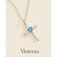 thumbnail image 5 of Molenia Birthstone Cross Necklace for Women: 925 Sterling Silver Heart Cross Necklace Dainty Cross Jewelry Gifts for Her Mom Daughter Wife Lover Anniversary Christmas Birthday 18"+2" Adjustable, 5 of 9