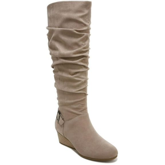Dr. Scholl's Shoes Womens Break Free Faux Suede Slouchy Knee-High Boots