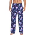 thumbnail image 2 of Lsque Blue Skull Crystal Print Men's Pajama Pants, Lounge Pant - Comfortable Home Wear,Elastic Waistband, Stylish Design-Small, 2 of 9