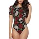 thumbnail image 1 of Balery Red Rose Skull Body de cuello redondo de manga corta para mujer Tops de manga corta Tops básicos-Large, 1 of 7