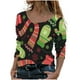 thumbnail image 1 of Camisas de Navidad Para Mujer, Tops de Cuello Redondo, Blusa de Otoño Holgada de Manga Larga Con Estampado Informal A La Moda, Jersey Odeerbi  ODB197073, 1 of 5