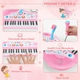 thumbnail image 3 of Lictin Baby Piano Toys for Kids, Toddlers Piano Keyboard Instrument with Microphone, 37 Keys Piano Toys Educational Musical Gift for 2 3 4 5 6 Year Old Girls, Pink, 3 of 7