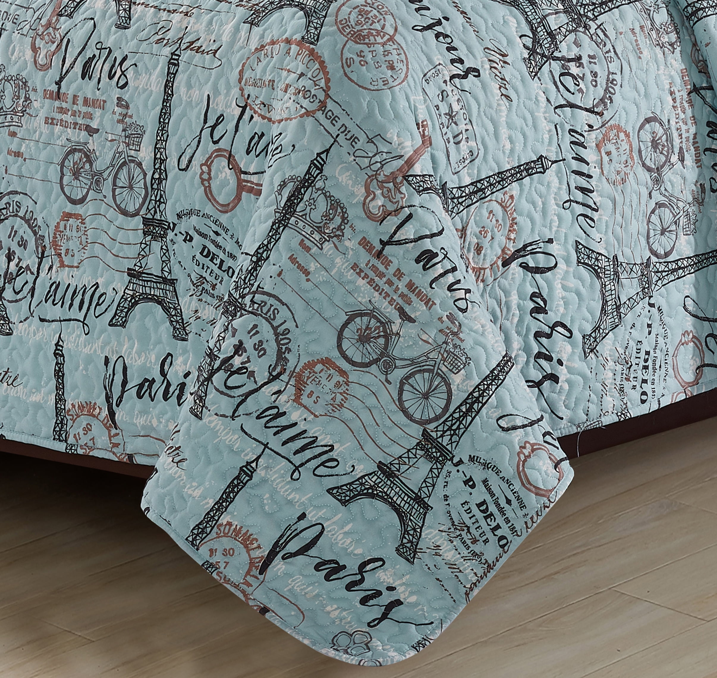 Travel to Paris 4 piece Quilt Set Twin