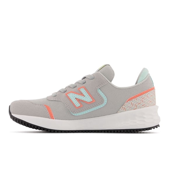 New Balance Girls Fresh Foam X70 V1 Hook and Loop Sneaker, Rain Cloud/White Mint/Paradise Pink, 3 Little Kid