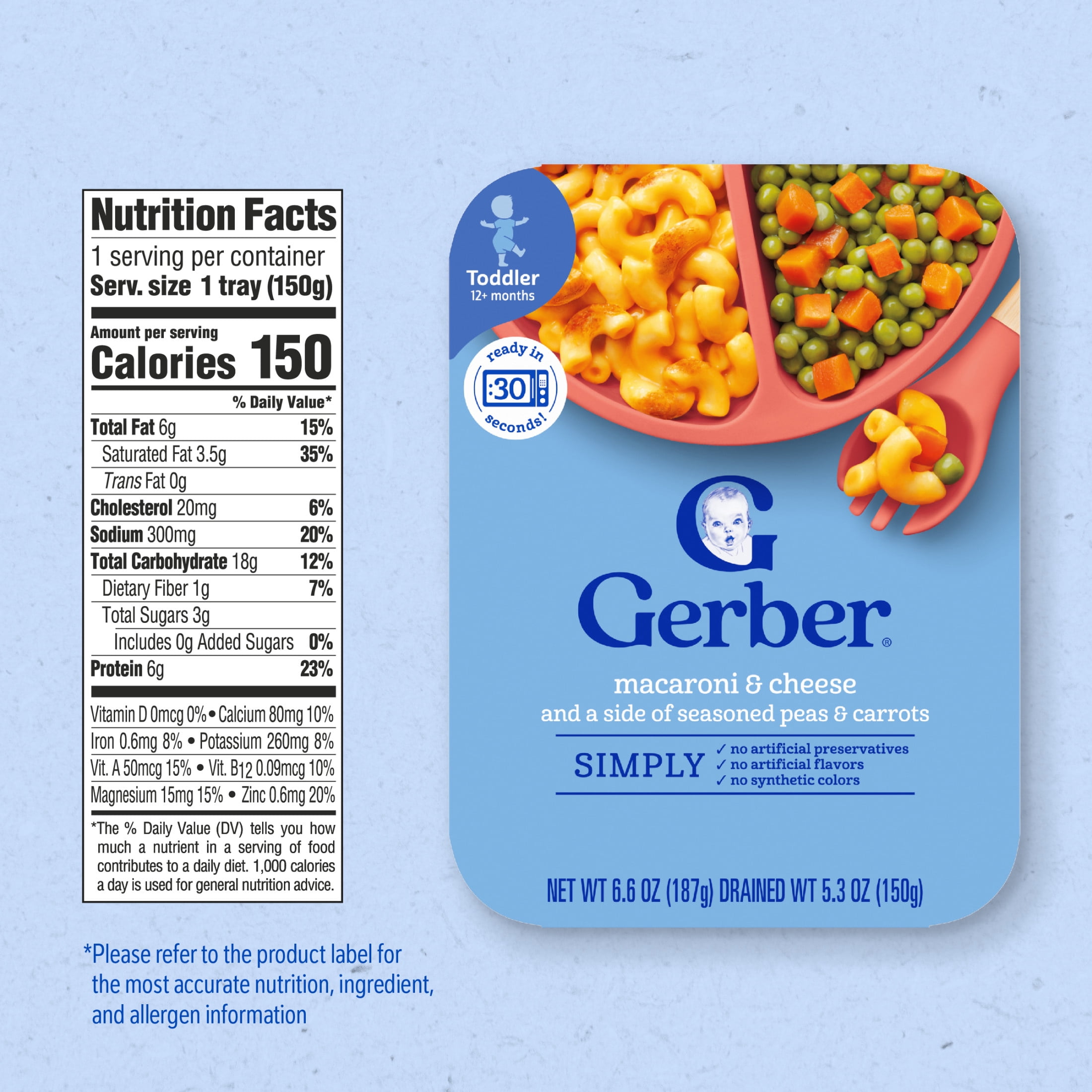 Gerber Toddler Food, Macaroni & Cheese, Mealtime for Toddler 6.6 oz