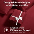thumbnail image 6 of Superior Solid Flannel Cotton Sheet Set, Twin, Burgundy, 6 of 10