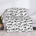 thumbnail image 3 of Honeii Fish Bones print throw blanket, crafted from cozy cotton flannel, offers versatile home decor as a bedding suitable for all seasons.-50"x40", 3 of 6