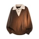 thumbnail image 2 of Ceisia Men's Oversize Two-in-One V-Neck Knit Sweater Multi-Color for Fall Casual Gift, 2 of 6