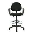 thumbnail image 6 of Boss Office Products Contoured Comfort Fabric Drafting Stool with Loop Arms in Black, 6 of 8