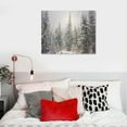 thumbnail image 4 of Nawypu  Christmas Winter Holiday Wall Art Canvas Print Painting 'Magical Snow Forest Scenery' Home Décor White, Gray, Silver, Nature Landscape, 4 of 4