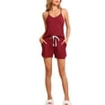 thumbnail image 2 of INSPIRE CHIC Women's Pajama Sets Modal Sleepwear Cami Racerback Top with Shorts PJ Set M Claret, 2 of 6