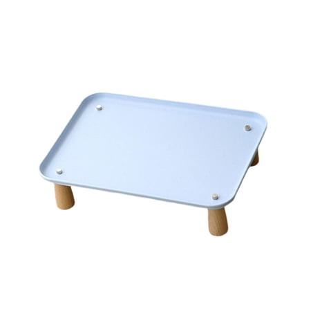 Serenable Raised Pet Feeder Stand Cat Bowl Stand Anti Slip Comfort Washable Elevated Holder Pet Food Dispenser Shelf for Cats and Dogs Blue