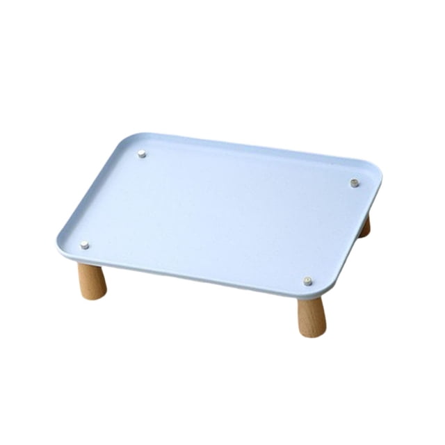 Comedero elevado, cuenco para comida de gato, cuenco para agua de perro, soporte de madera hecho de PP Azul
