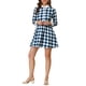 thumbnail image 2 of INSPIRE CHIC Camisa vestido de manga larga a cuadros S Azul Blanco, 2 of 7