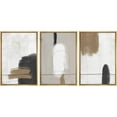 thumbnail image 4 of PixonSign Framed Canvas Print Wall Art Set Grunge Brown White Paint Strokes Abstract Shapes Illustrations Modern Art Bohemian Nordic Relax/Calm - 24"x36"x3 Natural, 4 of 5