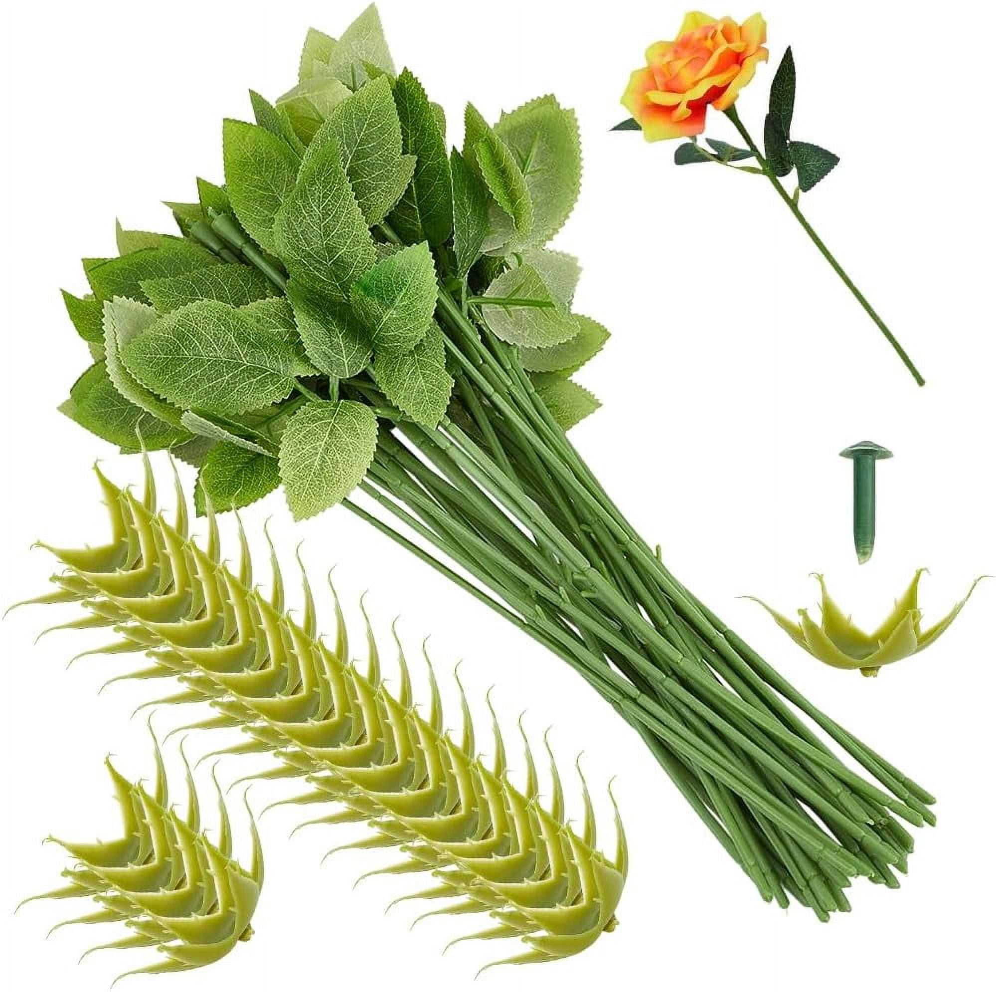 Beinkmake 50Pcs Flower Stem Covers Green Tubing Roll Tubes For Bundling Artificial