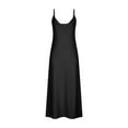 Sleeveless V Neck Maxi Dresses Leisure Picnic Dresses Solid Color