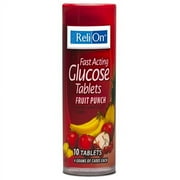 ReliOn Fruit Punch Glucose Tablets, 10 Count