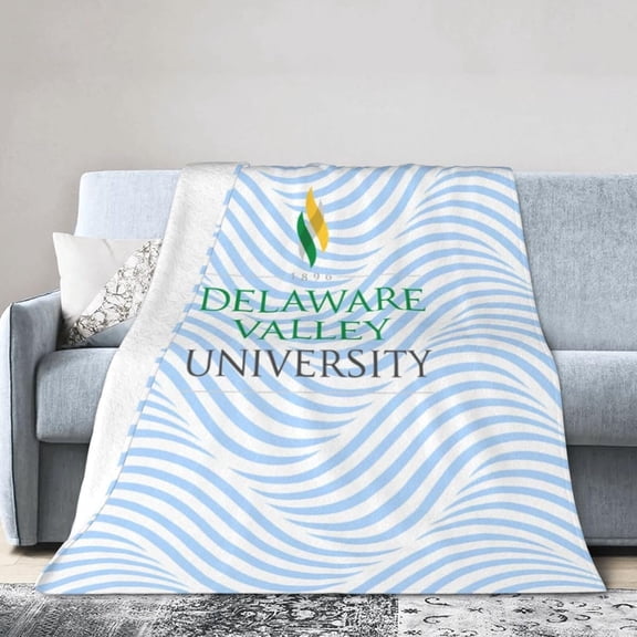 Delaware A Valley University Fleece Blanket, Very Soft Microfiber Flannel Blanket for Couch Warm and Cozy for All Seasons