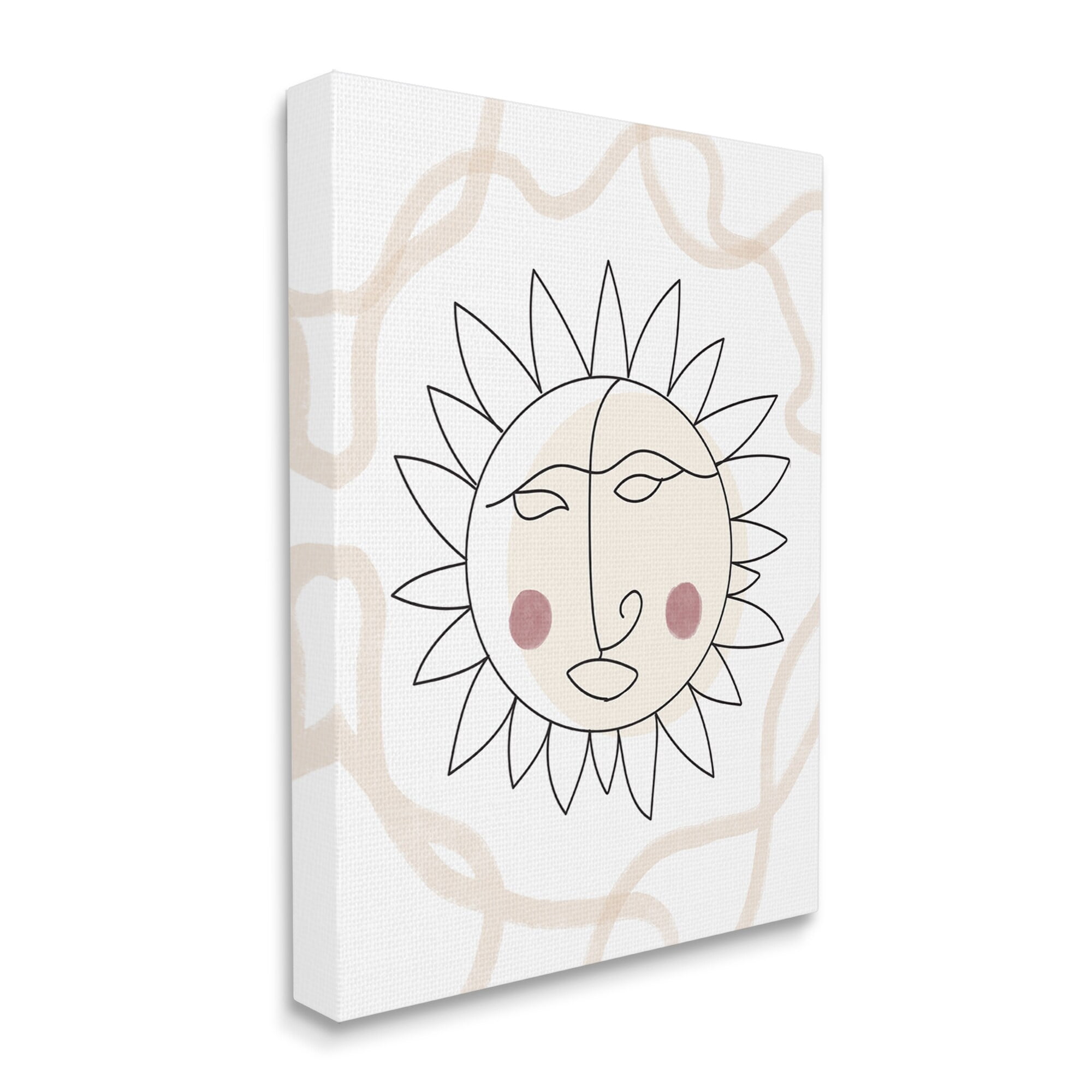 Stupell Industries Boho Sun Line Drawing Solar Rays Squiggle Canvas Wall Art, 16 x 20, Design by Lil' Rue