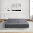 thumbnail image 4 of Miekor Furniture Folding sofa bed, floor sofa, convertible teddy bear fabric foam filled sleeper futon double sofa, suitable for living room, guest, office and apartment (gray) No.6379, 4 of 8