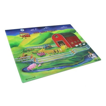 

Corgi Barn Dance Glass Cutting Board - Large