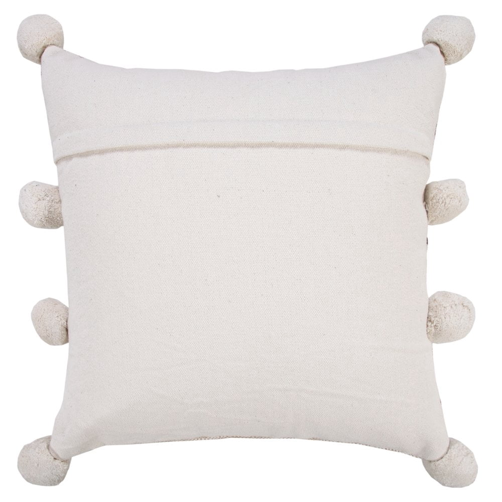 Ox Bay 20" x 20" Hand-Woven Tan/ Black Stripe Jute Cotton Blend Pillow Cover