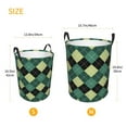 thumbnail image 5 of Daiia Green Squares Round Laundry Basket with Handles Thickened Waterproof Circular hamper,Dirty Clothes Storage Basket for Bedroom,Bathroom,College Dorm-Small, 5 of 8