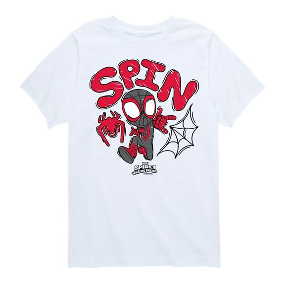 Marvel Spider-Man And His Amazing Friends - Doodle Spin - Toddler And Youth Short Sleeve Tee