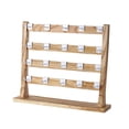 thumbnail image 3 of QualitChoice Wooden Earrings Display Stand Removable Hooks Storage Rack Showcase Earrings Wood Color 4 Tier, 3 of 6